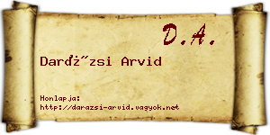 Darázsi Arvid névjegykártya